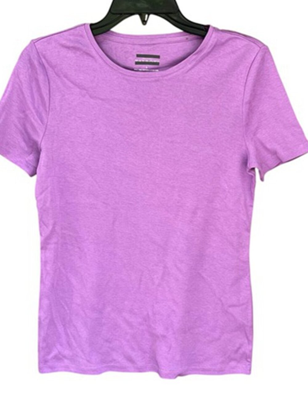 Women’s Solid Lavender Crew Neck Casual Everyday T‑Shirt